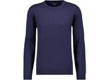 Rundhalspullover Ragman, Herren, Gr. 52, Blau (Marineblau), Strick, 100% Wolle, Rundhals, Pullover Rundhalspullover