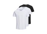 T-Shirt Jack & Jones "T-Shirt Jjeorganic Basic Tee O-NECK 3PK 3Er Pack", Jungen, Gr. Xl, Weiß (Weiß, Schwarz), Obermaterial: 100% Baumwolle Co(Bio)., Shirts T-Shirt