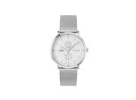 Multifunktionsuhr Hugo "Style", Silberfarben, Weiß, Armbanduhren, Herren, Quarzuhr, Armbanduhr, Herrenuhr, Edelstahlarmband, Analog