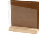 Creativ Company Piatto 3D In Legno Con Vetro, 15X15 Cm