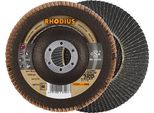 Rhodius Topline Jumbo Longlife Extended Disco Lamellare 125 X 22,23 Mm K80 10 Pz