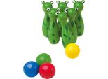 Small Foot - Gioco Di Lancio Di Birilli A Rana In Legno, 10Dlg.
