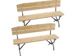 Set Di 2 Panche Con Schienale Per Set Da Birreria Set Da Tendone Linz, Naturale ~ 180 Cm
