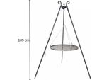 Farmcook E00372 Barbecue Con Griglia In Acciaio Grezzo Su Treppiede Viking ; Griglia In Acciaio Grezzo (Diametro): 70Cm ; Altezza: 180Cm