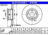 Ate 24.0118-0105.1 - Oe 701 615 301 B Disco Freno Per T4