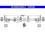 Ate 83.6255-0340.3 - Tubo Freno Oe 7D0 611 702 Per T4