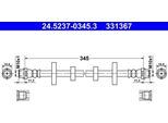 Ate 24.5237-0345.3 - Oe 701 611 701 A Tubo Freno Per T4