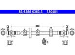 Ate 83.6255-0353.3 - Oe 7D0 611 701 A Tubo Freno Per T4