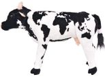 Vidaxl Morbida Mucca In Piedi Peluche Bianco E Nero Xxl
