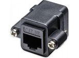 Goobay 72361 Connettore Modulare RJ45 Con Flangia Di Montaggio, Cat 5E, Cat 5E, Nero - 2X Presa RJ45 (8P8C)