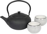 Bredemeijer Servizio Da Tè In Ghisa/Porcellana Shanxi 1 Litro Nero 3 Pezzi