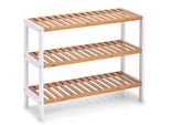 Zeller Scarpiera In Bambù 3 Ripiani Bianco 74X26X54Cm