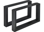 Set Di 2 Gambe Per Tavolino "Makers"" 64 X 40 Cm Acciaio Nero"