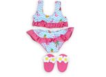 Bikini Della Bambola Flamingo Ella Con Ciabatte Da Bagno, Taglia 35-45 Cm