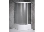 Cabine Doccia Aqualine - Cabina Doccia Arlen 800X800 Mm, Bianco/Vetro Brick BTR803