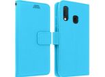 Samsung Galaxy A20E Flip Cover Con Slot Per Schede E Funzione Stand - Blu