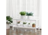 Songmics Scarpiera A 2 Livelli | Per 6 Paia Di Scarpe | 70 X 26 X 33 Cm | Scarpiera In Bambù | Organizzatore Di Scarpe Bianco LBS02WT