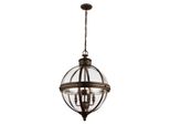 Lampada A Sospensione A Sfera Adams 4Xe14 60W Vintage British Brown Di Feiss