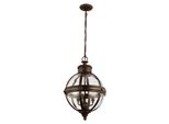 Lampada A Sospensione A Sfera Adams 3Xe14 60W Vintage British Brown Di Feiss