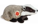 Teddy Hermann Dachs, Kuscheltier, Stofftier, PlüSchtier, Waldtier, Wildtier, PlüSch, Schwarz-Weiß, Grau, 30 Cm, 90815