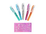 Toi-Toys 45622A - 5 Penne Gel Tattoo Glitterate Da Colorare