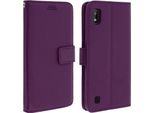 Samsung Galaxy A10 Flip Cover Con Slot Per Schede E Funzione Stand - Viola