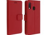 Samsung Galaxy A20E Flip Cover Con Slot Per Schede E Funzione Stand - Rosso