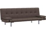 Vidaxl Divano Letto Con 2 Cuscini In Ecopelle Estensibile Marrone