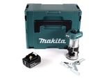 Makita Drt 50 T1J Fresatrice Multifunzione A Batteria 18V + 1X Batteria 5,0 Ah + Makpac 3 - Senza Caricabatterie