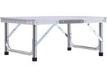 Tavolo Da Campeggio Pieghevole In Alluminio Bianco 60X45 Cm