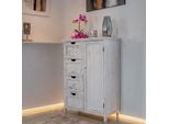 Cassettiera HWC-D12, Cassettiera Armadio, Effetto Shabby Vintage 82X55X30Cm ~ Bianco