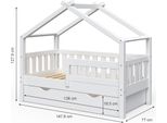 Vitalispa Letto Montessori Bambini Design, 70X140 Cm Con Cassetto E Materasso, Bianco