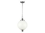 Parkman Feiss Lampada A Sospensione A Sfera Grande In Nichel Lucido Bianco