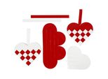 Creativ Company Cuori Intrecciati Rosso Bianco, Set Da 8
