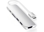Satechi ST-SCMA2S Replicatore Di Porte E Docking Station Per Laptop Cablato Usb 3.2 Gen 1 (3.1 Gen 1) Type-C Argento