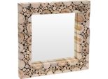 Specchio Da Parete Con Cornice In Legno, Quadrato, 50 X 50 Cm