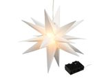 Stella Dell'avvento 3D Con 15 Led In Bianco Caldo - 35 Cm - Decorazione Natalizia Da Appendere Alla Finestra Per Esterni Con Timer A Batteria