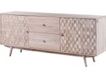MASSIVMOEBEL24 | Credenza In Legno Di Acacia 180X42X75 Bianco Laccato Mosayk #200