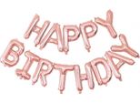 Palloncini In Alluminio Appesi Decorazione 13 Pezzi Happy Birthday Oro Rosa - Taglia Unica