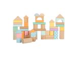 Small Foot 11722 Blocchi Da Costruzione In Legno Pastello, Set Da 50 Pezzi