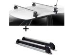 Portasci Silver Ice Estensibile + Portapacchi Vdp Evo Alu Compatibile Con Renault Megane Iii 5 Porte 2008-2015