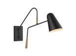 Lampada Da Parete Loft Nero Oro Simon 1Xe27 60W Feiss