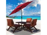 Ombrellone Karpal 2,7 M Idrorepellente Da Giardino UV40+ Patio Con Manovella Colore:Rosso