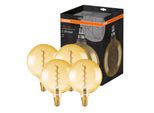 4 X Osram Vintage 1906 Led A Filamento A Spirale Globe G200 5W = 28W E27 Dorato Satinato 300Lm Bianco Extra Caldo 2000K