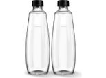 Sodastream DUO-2GF Bottiglia In Vetro Da 1 Litro - Trasparente/Nero, Confezione Da 2 Pz