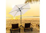 Ombrellone Karpal 2,7M-3,5M Con Led Ombrellone Solare Con Manovella UV40+ Ombrellone Da Giardino, Beige, 2,7M