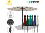 Karpal 3M-3.5M Ombrellone Da Mercato Con Manovella UV40+ Ombrellone Da Giardino Patio, Rosso, 3.5M