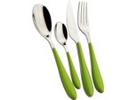 Besteckset Set 24 Pezzi Per 6 Persone Posate In Acciaio Inox Verde Bugatti