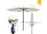 Wolketon 3M-3.5M Ombrellone Da Mercato Con Manovella UV40+ Ombrellone Da Esterno Patio Giardino Ombrellone, Beige, 3.5M