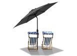 Wolketon 3M-3M Ombrellone Da Mercato Con Manovella UV40+ Ombrellone Da Esterno Patio Giardino Ombrellone, Grigio, 3M
